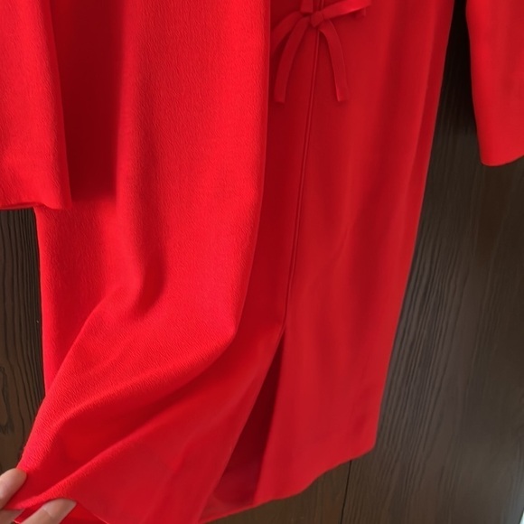 David Hayes vintage 100% red wool, midi long sleeved dress. Size 10 - Picture 7 of 10